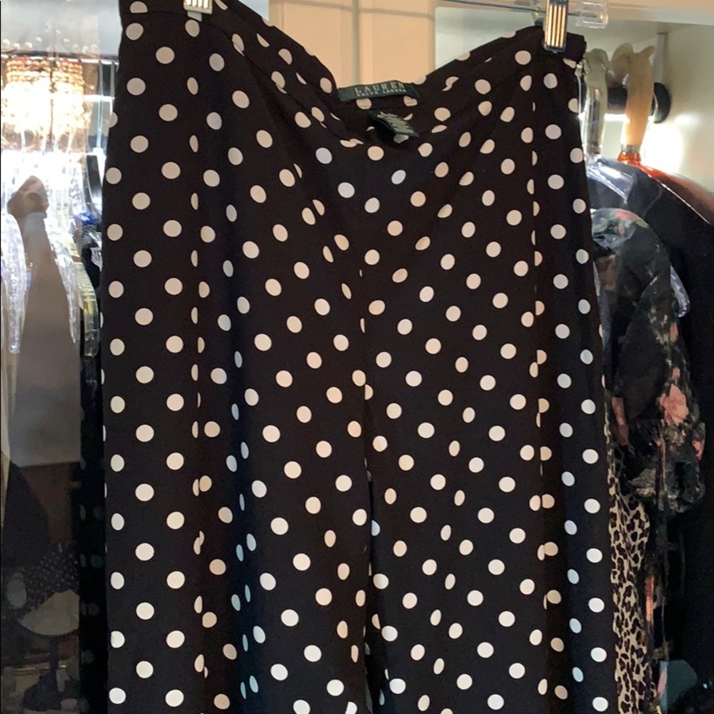 Black and White Polka Dot Wide Leg Pants